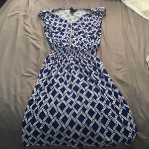 Blue and white dress